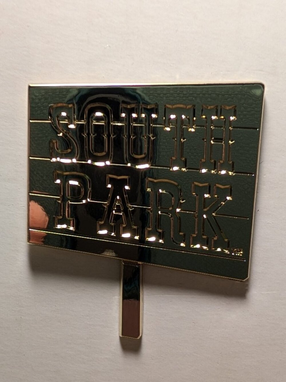 South Park Town Sign Gold Enamel Pin Official Collectible Mystery Badge Series